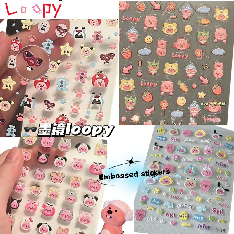 Atv Parts - Loopy 3D embossed sticker, transparent DIY