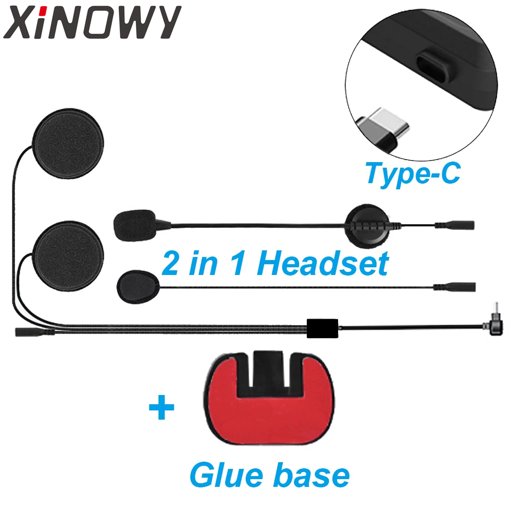 Full Face Motorcycle Helmet With Bluetooth - Type-C USB-C for Xinowy V6 PLUS