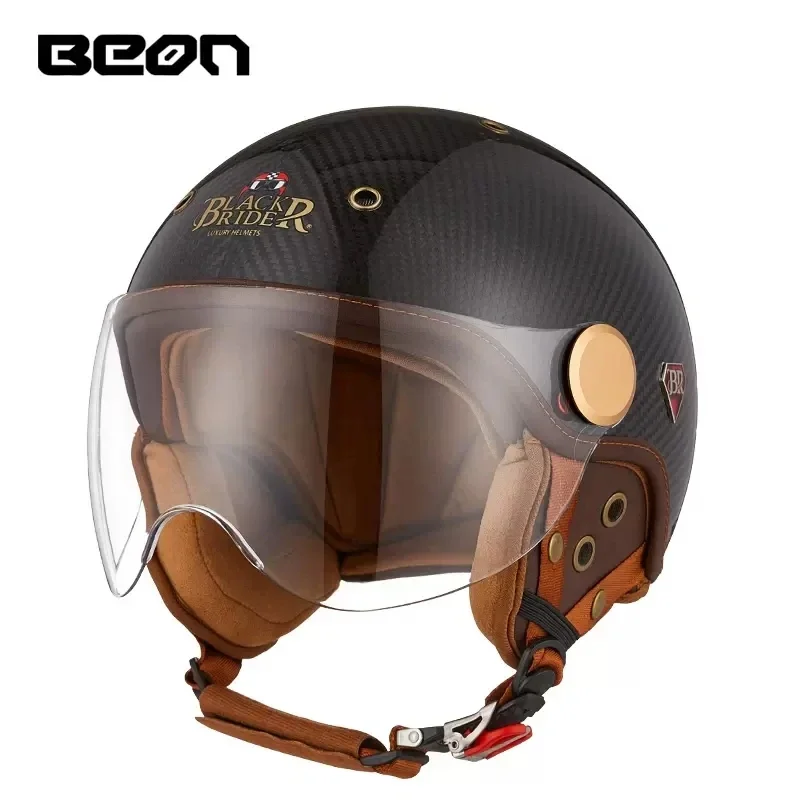 Vintage Open Face Retro Helmet - BEON BR13 Retro Open Face Half