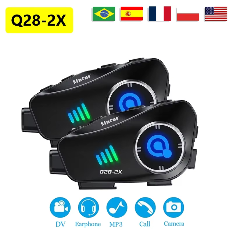 Universal Motorcycle Helmet Intercom Headset - The New Q28-2X Motorcycle Helmet Bluetooth