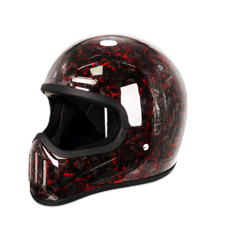 New Retro Carbon Fibre Full Fa - Carbon Fiber Lightweight Motorcycle Helmet review and price