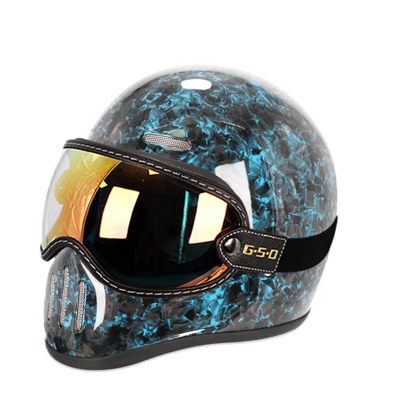 New Retro Carbon Fibre Full Fa - Carbon Fiber Lightweight Motorcycle Helmet review and price