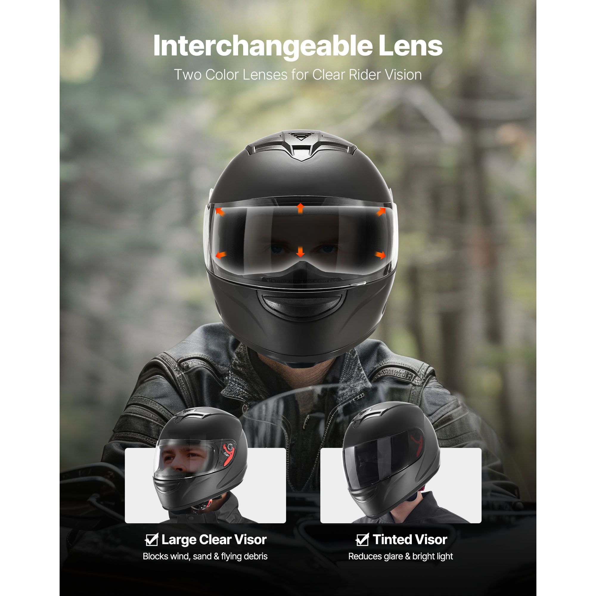 Motorcycle Helmet, Full Face,  - Dual Visor Motorcycle Racing Helmet review and price