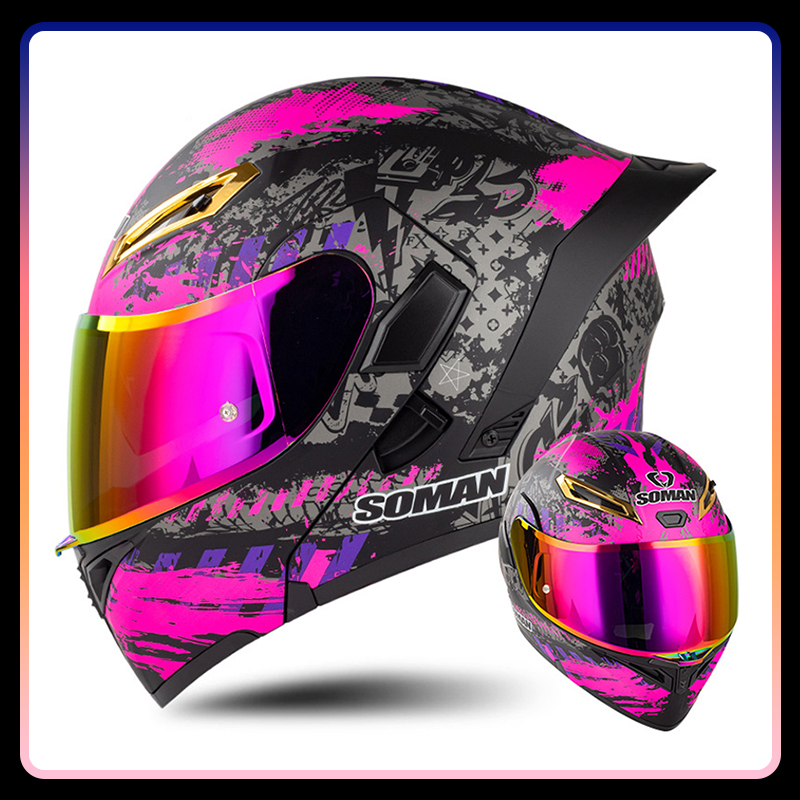 Four Seasons Universal Flip Up - Dual Visor Motorcycle Racing Helmet review and price