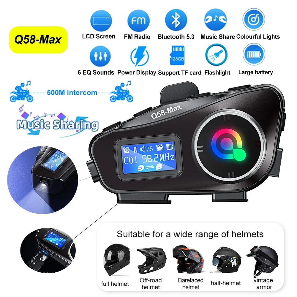 Large Screen Display Helmet In - Universal Motorcycle Helmet Intercom Headset review and price