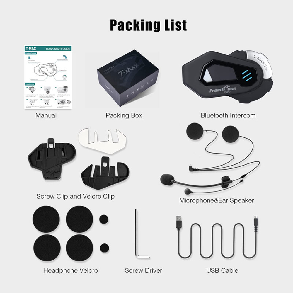 FreedConn T MAX S PRO Motorcyc - Universal Motorcycle Helmet Intercom Headset review and price