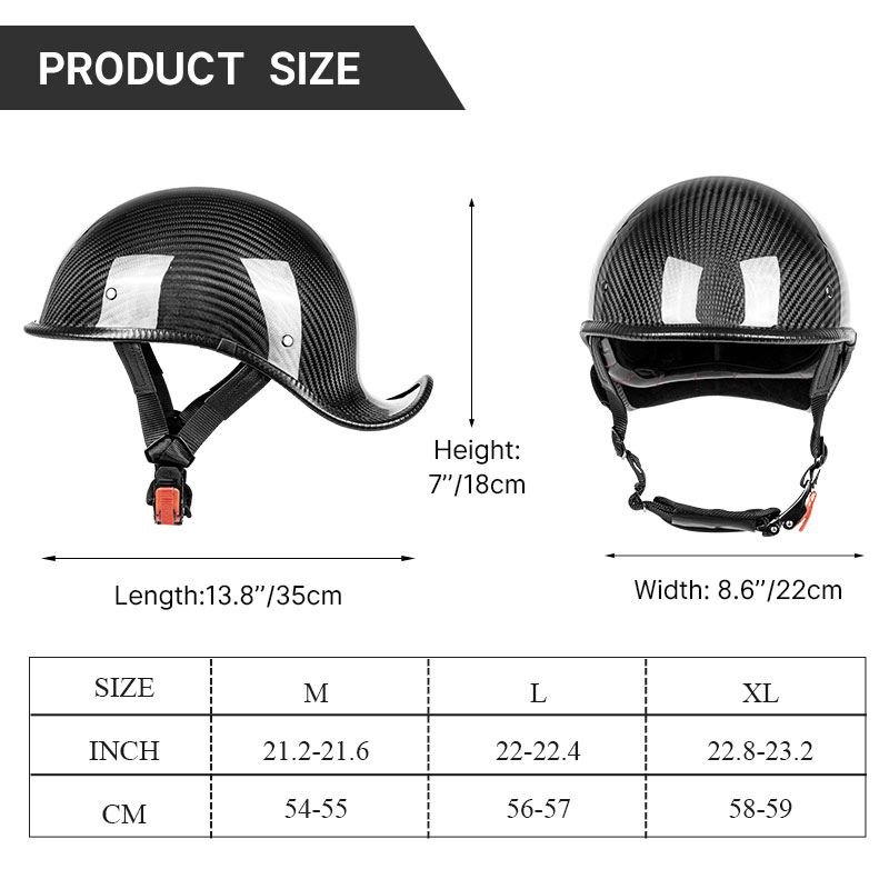 Premium Carbon Fiber Open Face - Carbon Fiber Lightweight Motorcycle Helmet review and price