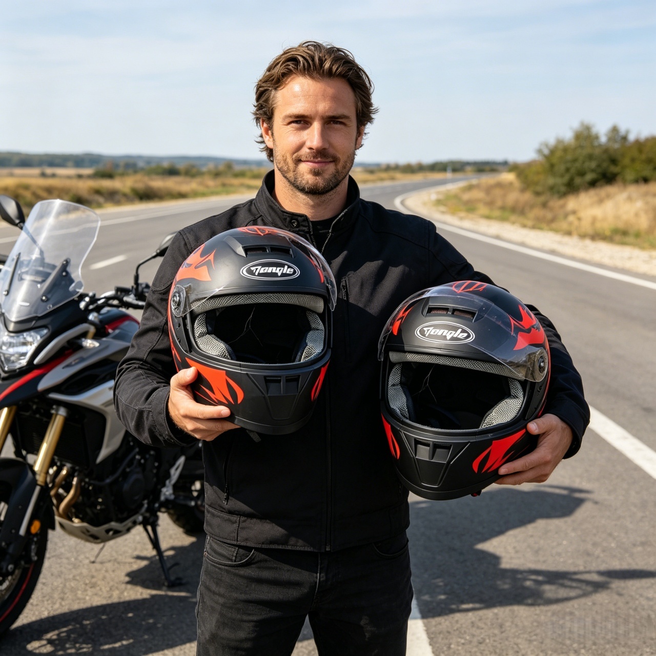 Men's Full Face Motorcycle Hel - Dual Visor Motorcycle Racing Helmet review and price