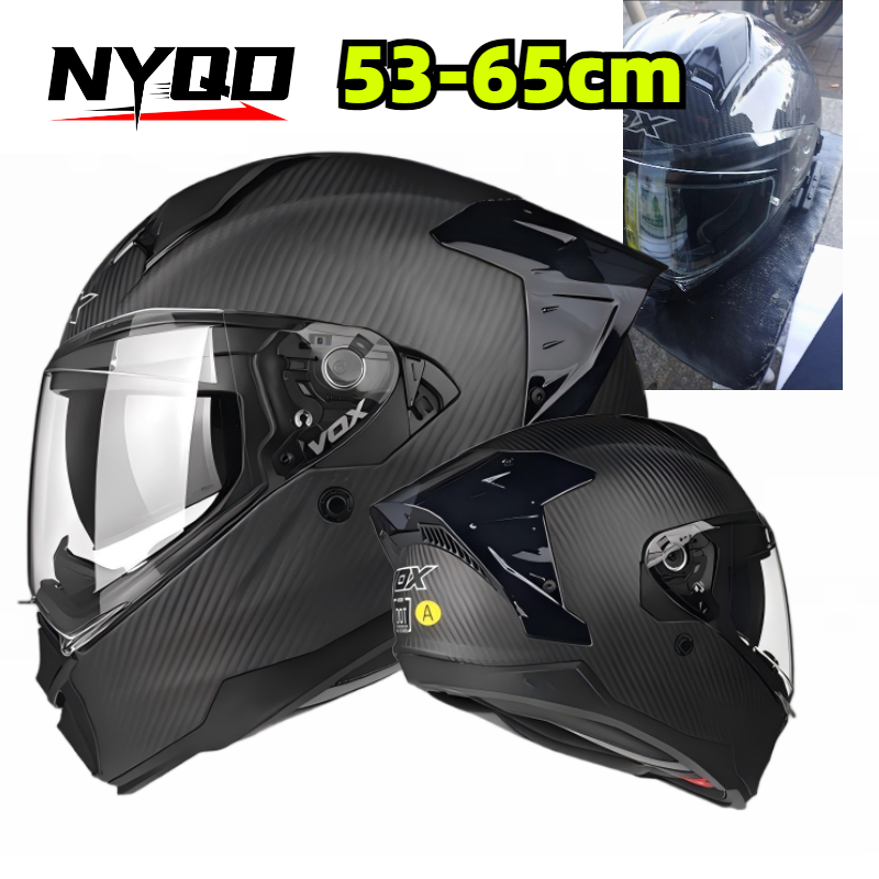 Carbon Fiber Full Face Motorcy - Dual Visor Motorcycle Racing Helmet review and price