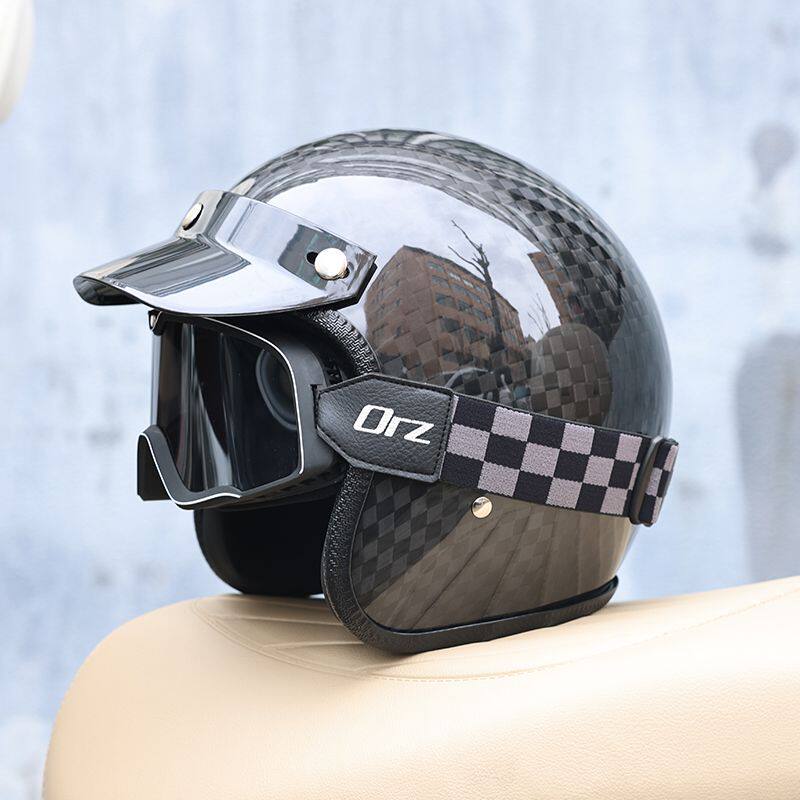2026 Carbon Fiber Vintage Helm - Carbon Fiber Lightweight Motorcycle Helmet review and price