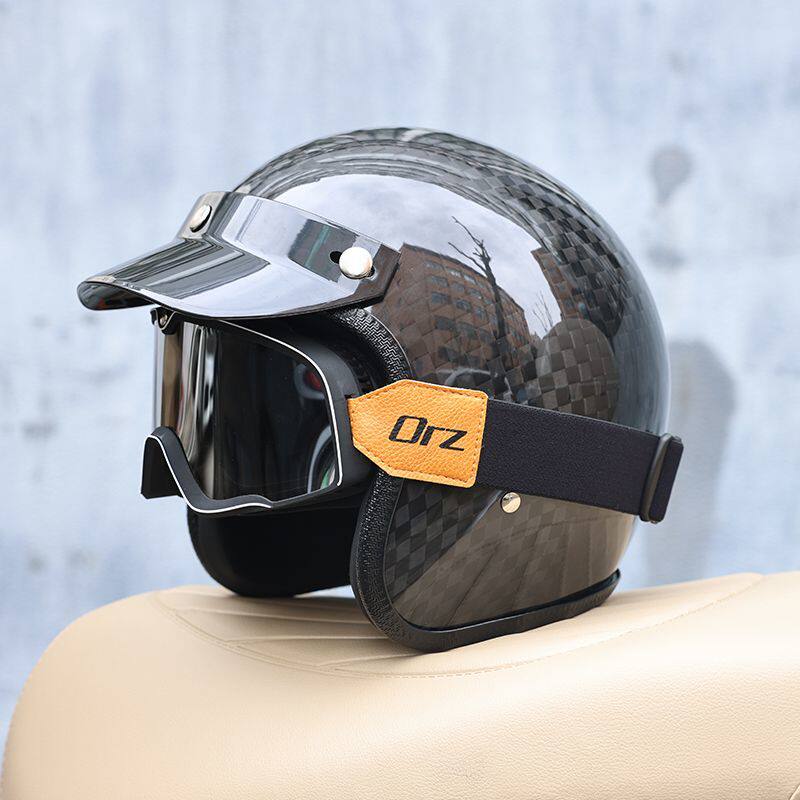2026 Carbon Fiber Vintage Helm - Carbon Fiber Lightweight Motorcycle Helmet review and price