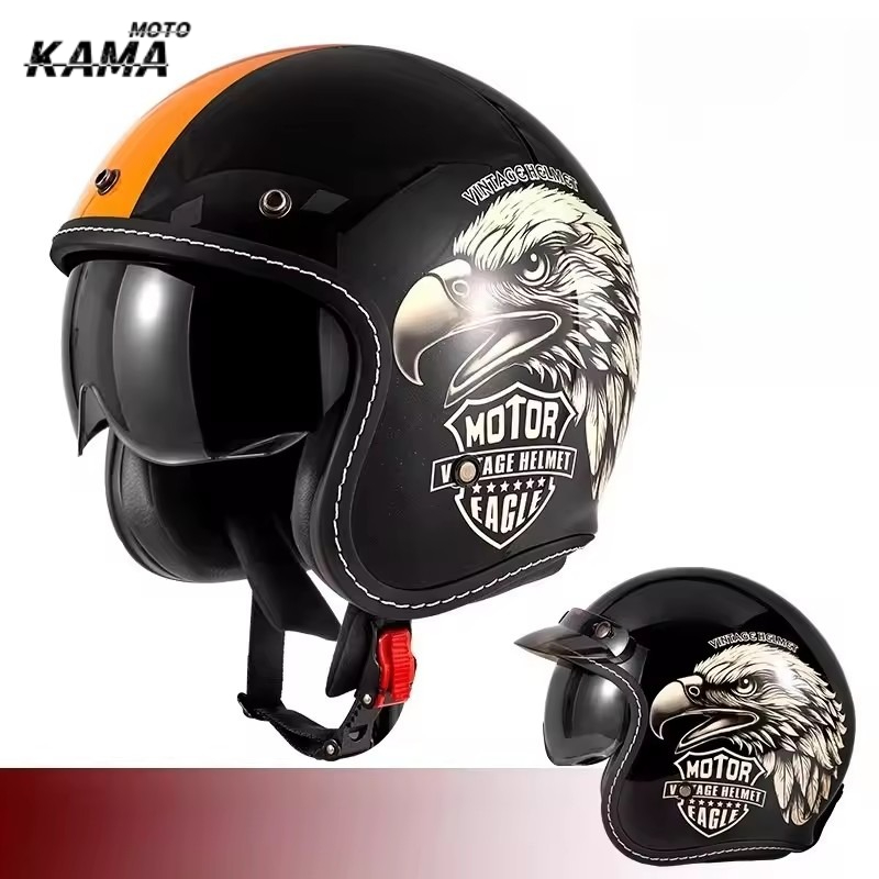 HOT Open Face Motorcycle Helme - Vintage Open Face Retro Helmet review and price